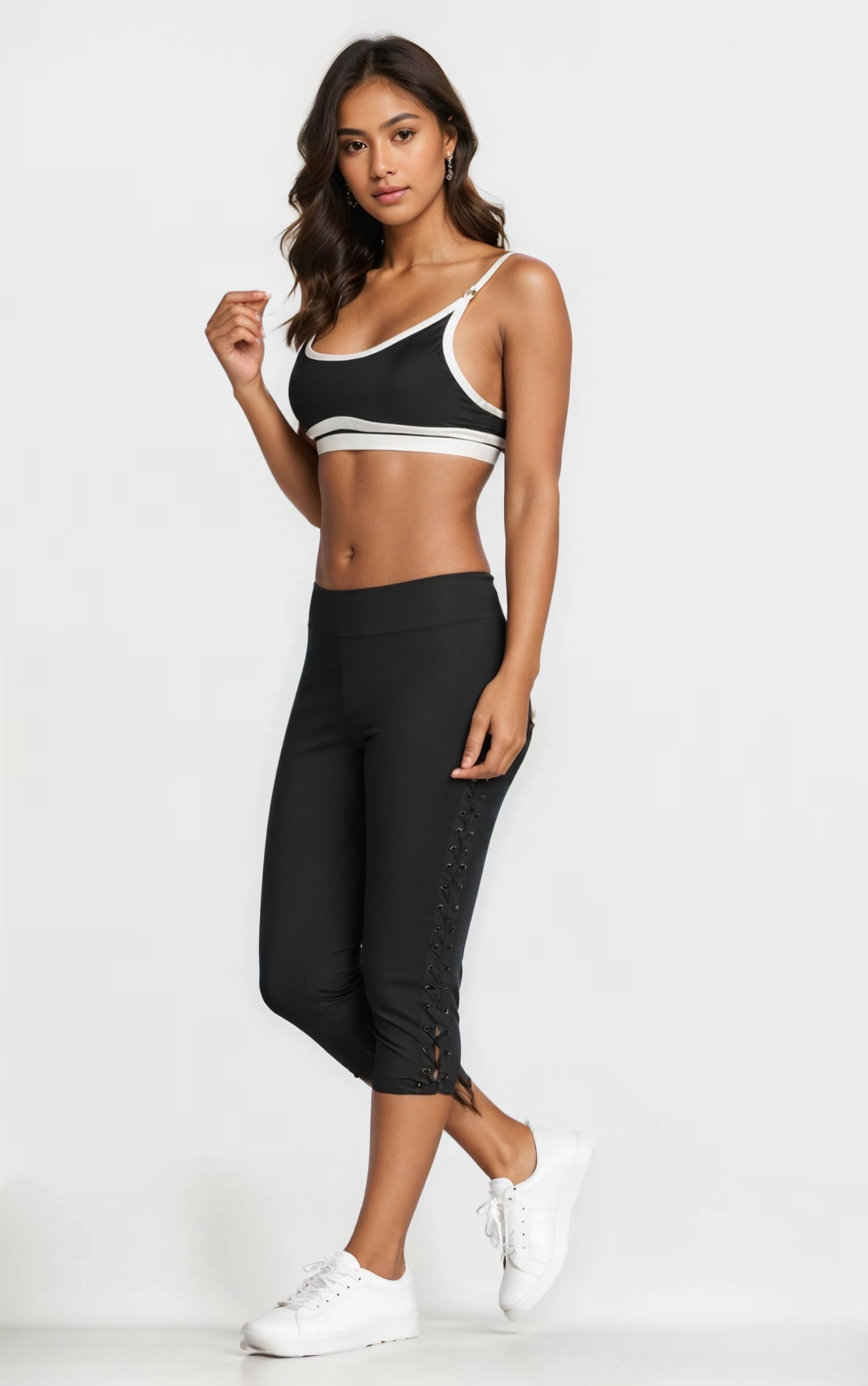 Lace-Up Capri Leggings