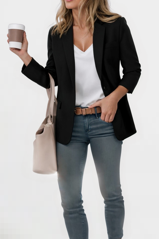 Polished Charm Buttoned Blazer