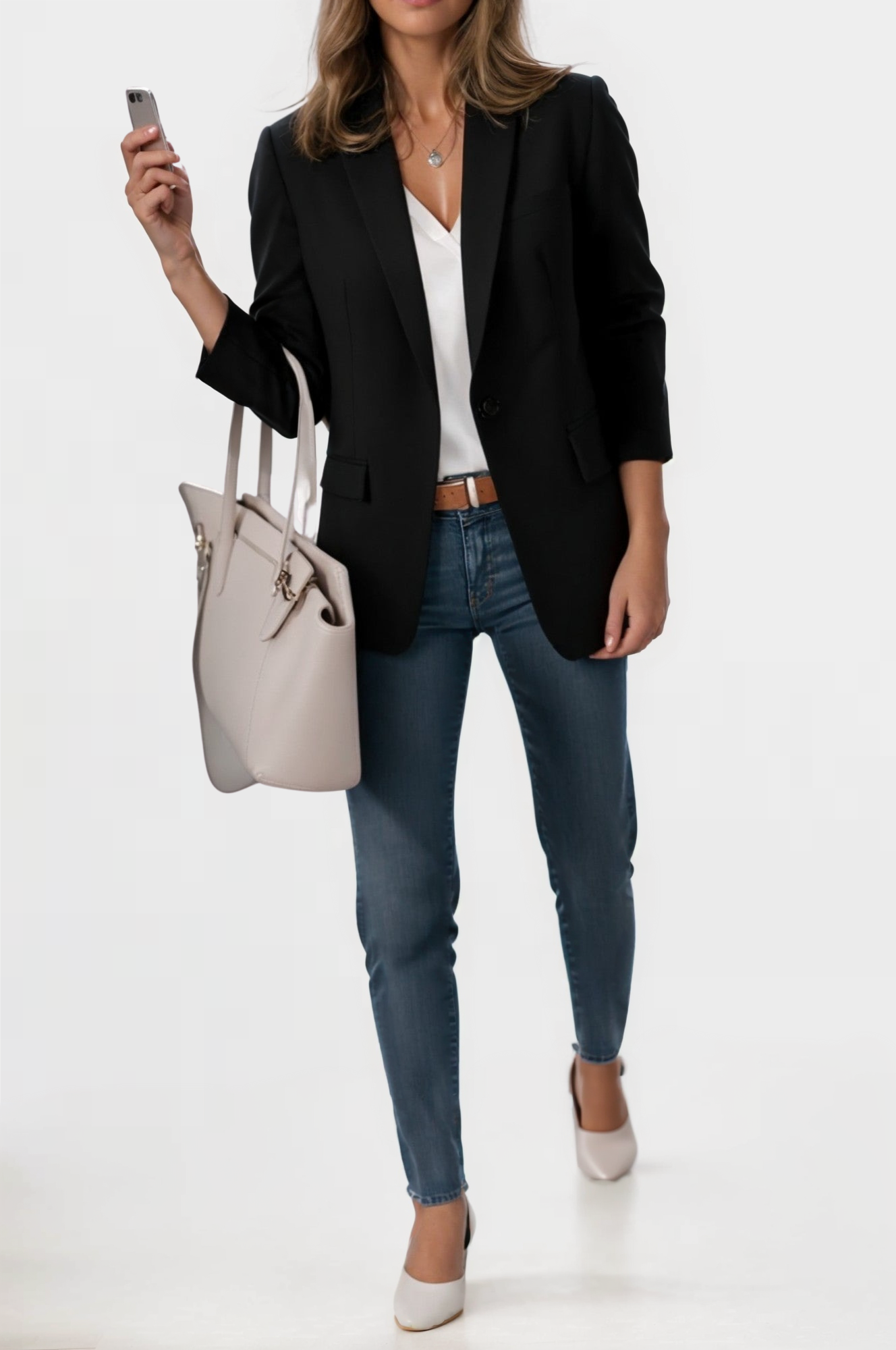 Polished Charm Buttoned Blazer