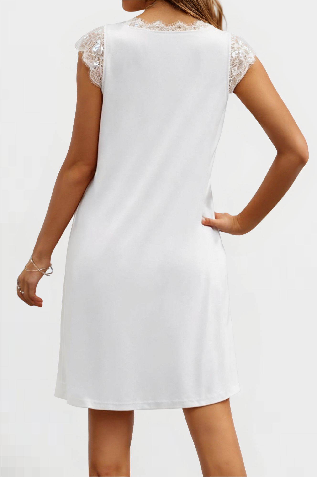 Elegant Edge Midi Lace Dress