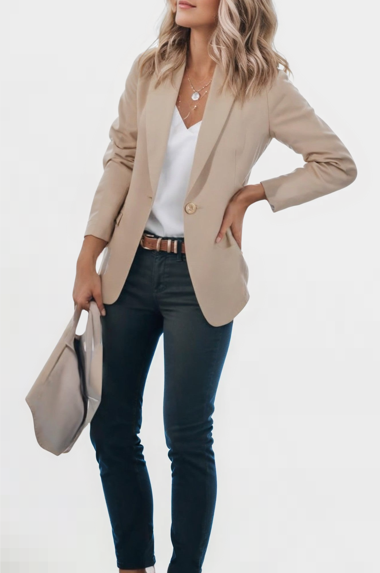 Polished Charm Buttoned Blazer