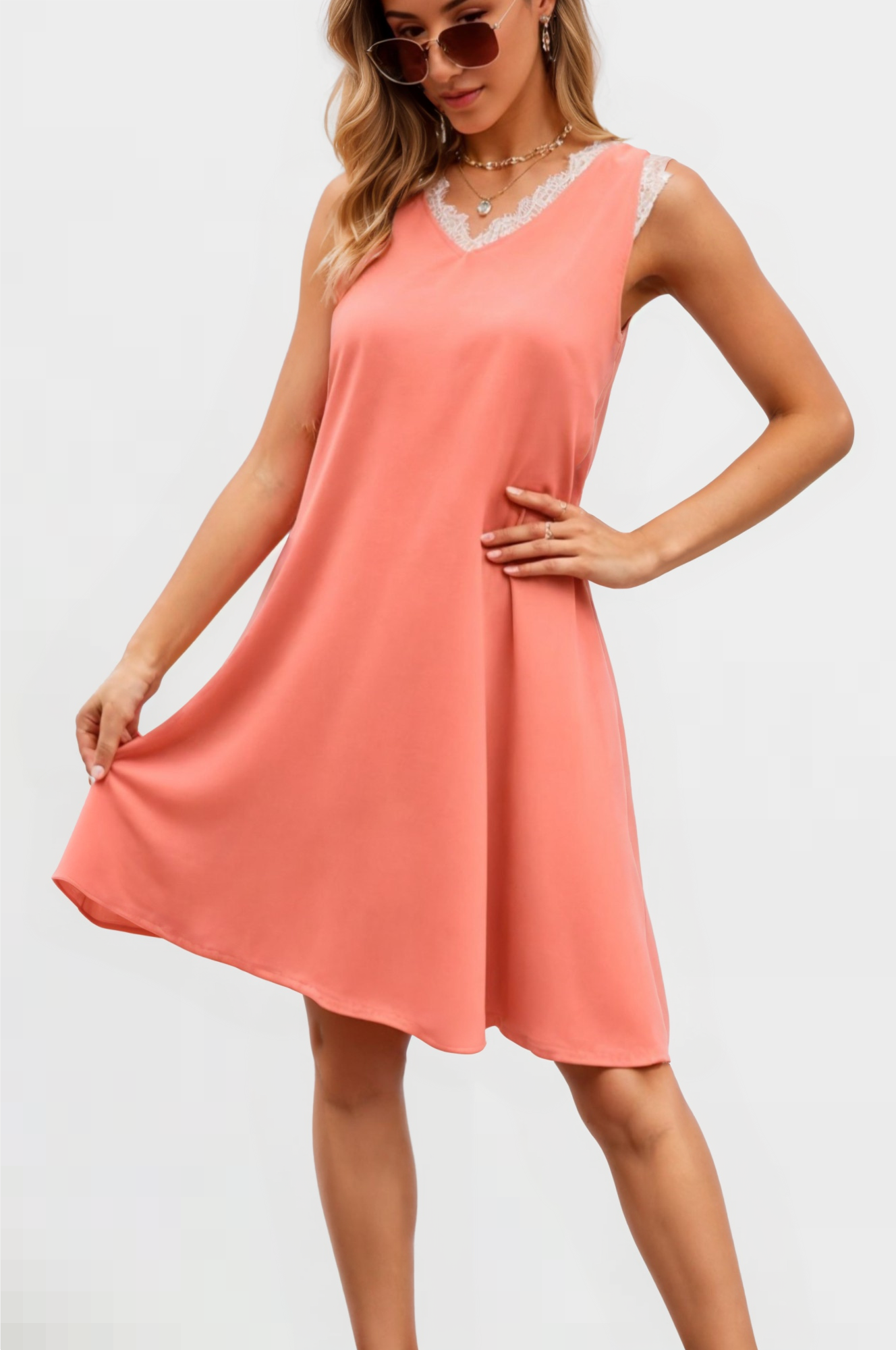 Elegant Edge Midi Lace Dress