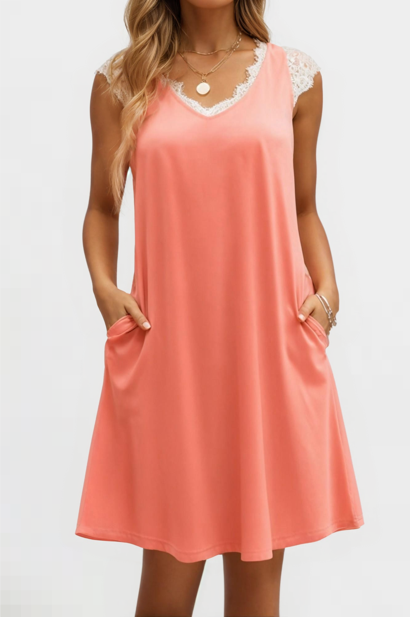 Elegant Edge Midi Lace Dress