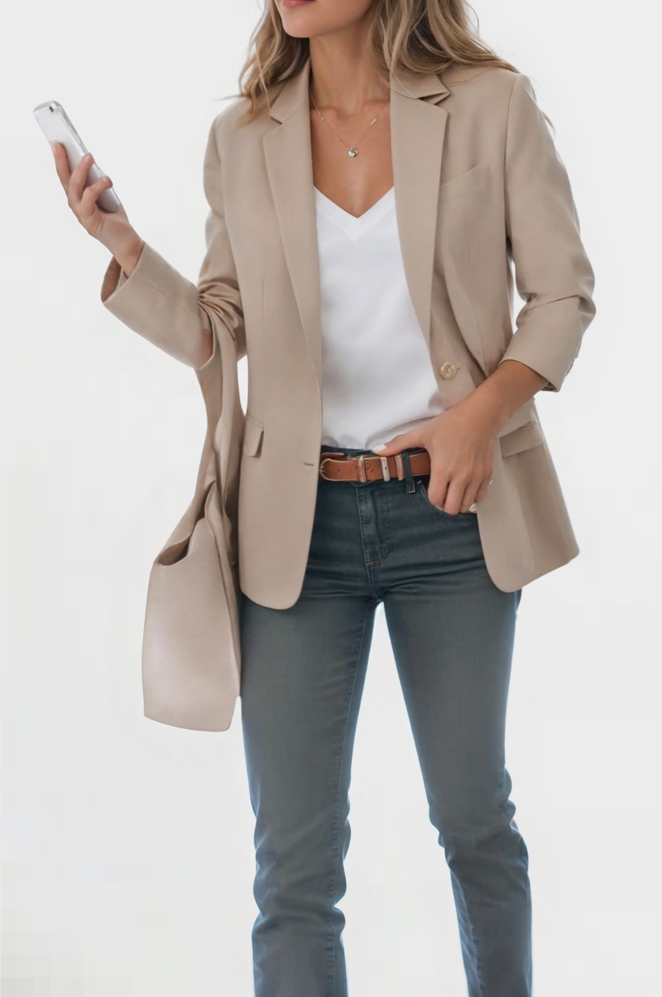 Polished Charm Buttoned Blazer