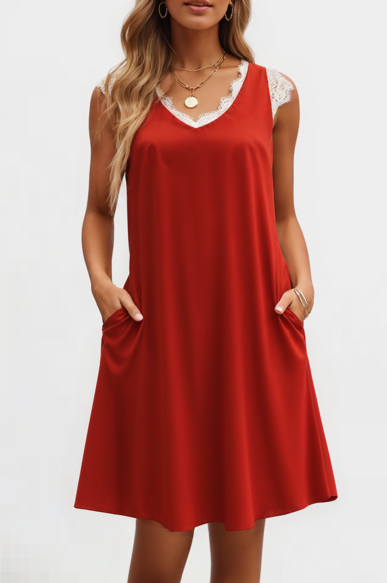 Elegant Edge Midi Lace Dress