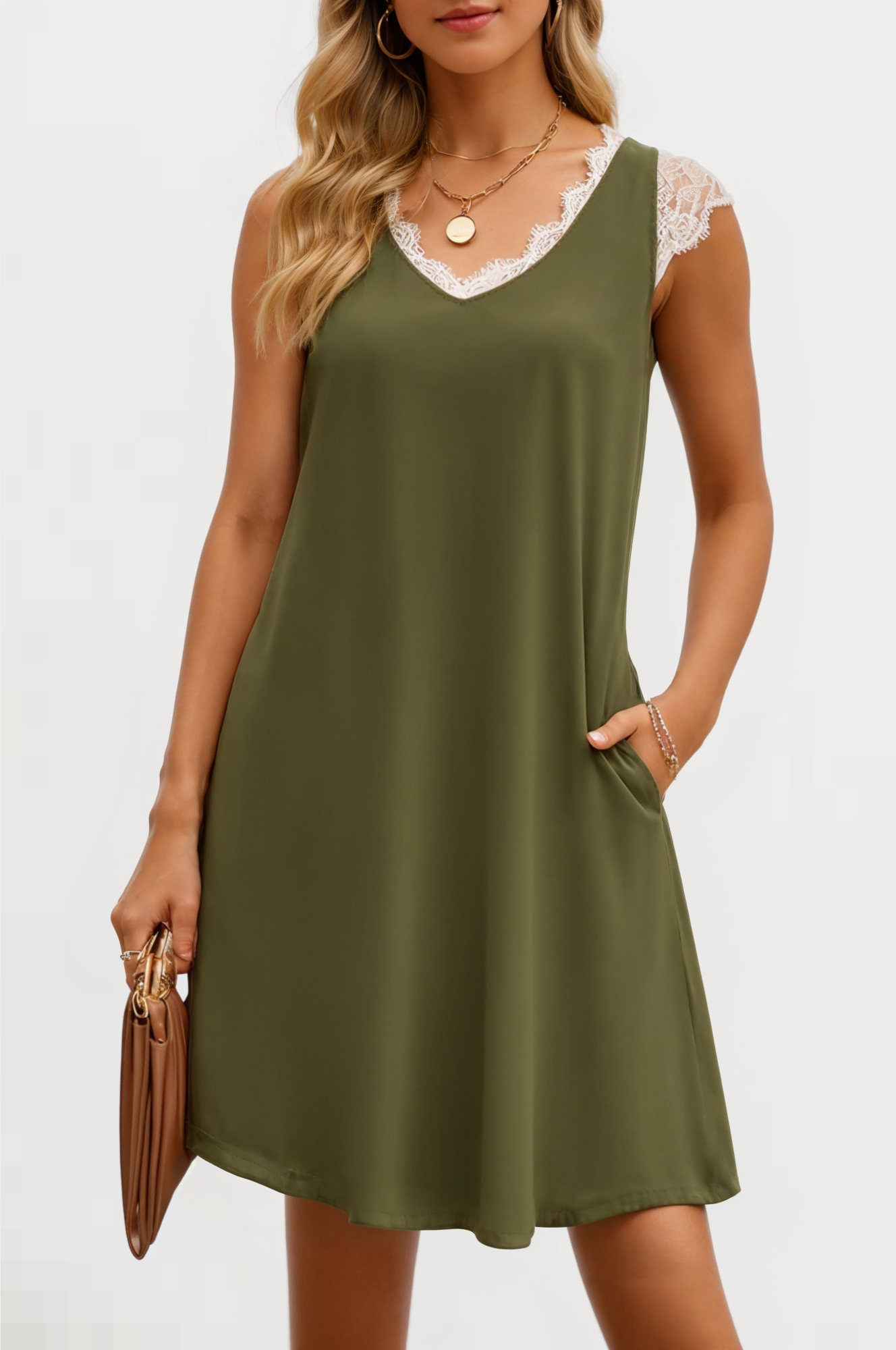 Elegant Edge Midi Lace Dress