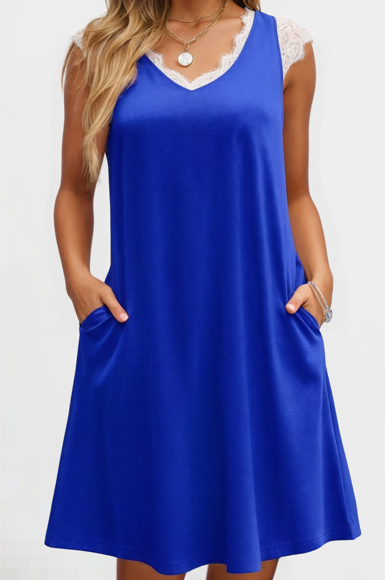 Elegant Edge Midi Lace Dress