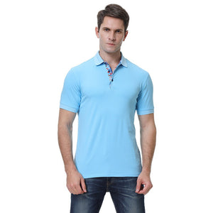 Trendy Men's Ribbed Polo Short Sleeve Shirt