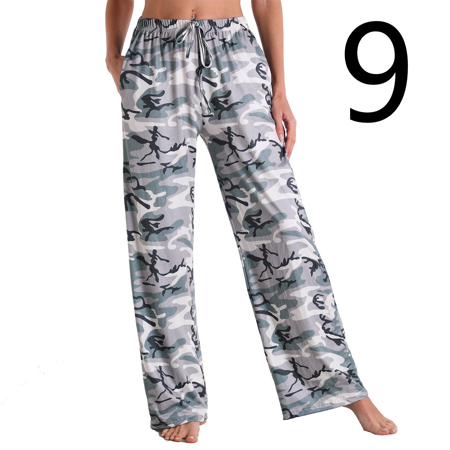 Home Leisure Sports Pocket Women's Rubber Band Pants