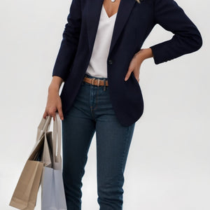 Polished Charm Buttoned Blazer