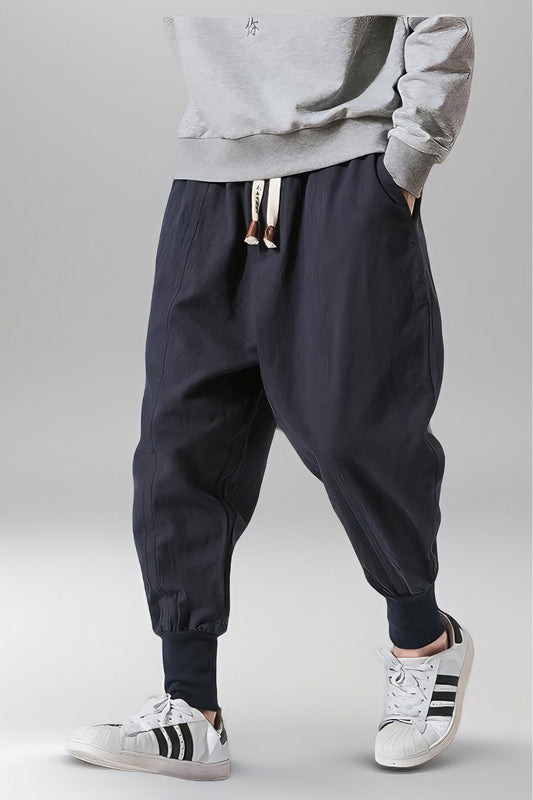 Plush Thick Cotton And Linen Winter Warm Trousers Chinese Style Fashion Casual Pants