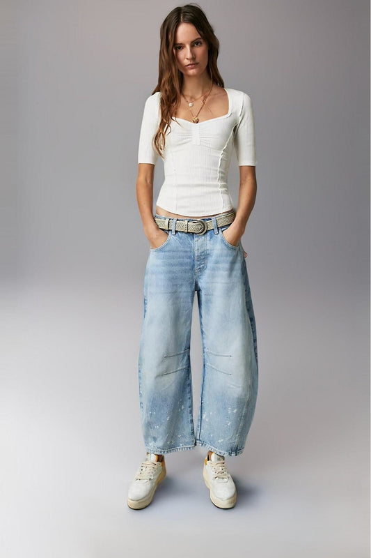 Denim Drift Wide-Leg Pants