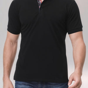 Trendy Men's Ribbed Polo Short Sleeve Shirt