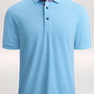 Trendy Men's Ribbed Polo Short Sleeve Shirt