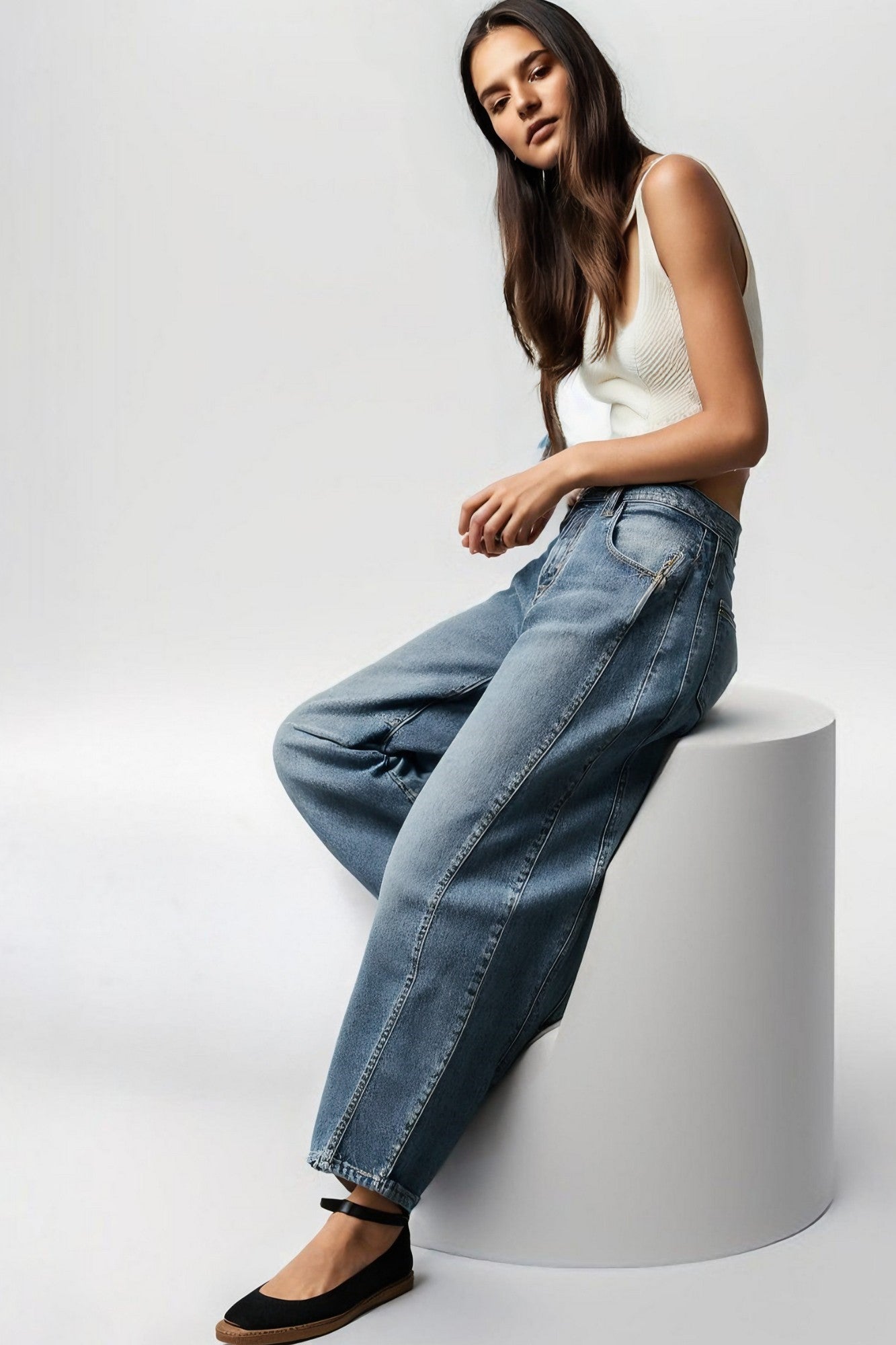 Denim Drift Wide-Leg Pants