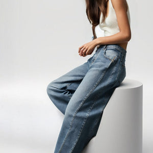 Denim Drift Wide-Leg Pants