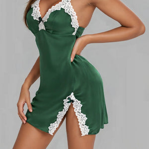 Elegant Bow-Slit Nightdress