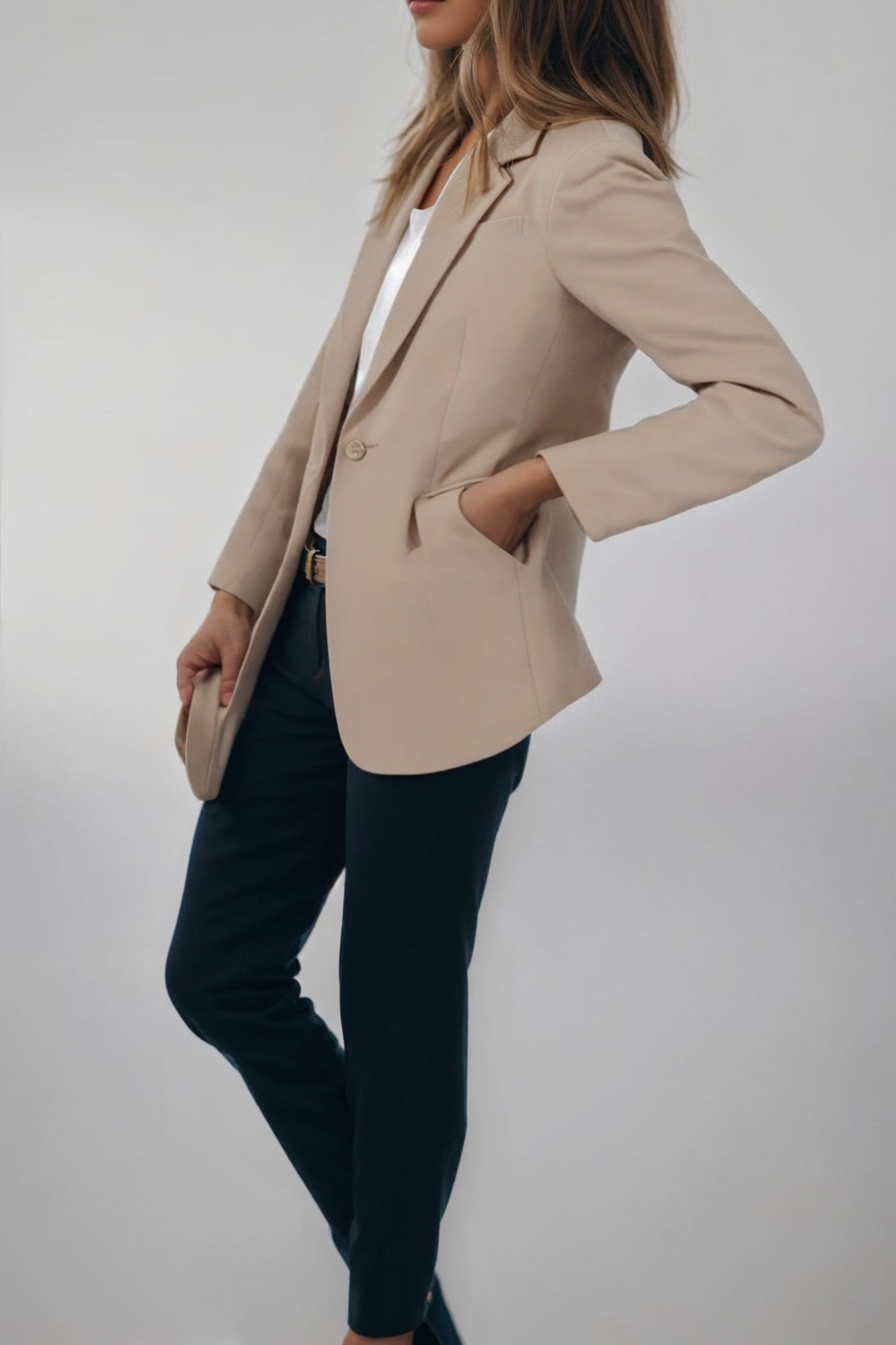 Polished Charm Buttoned Blazer