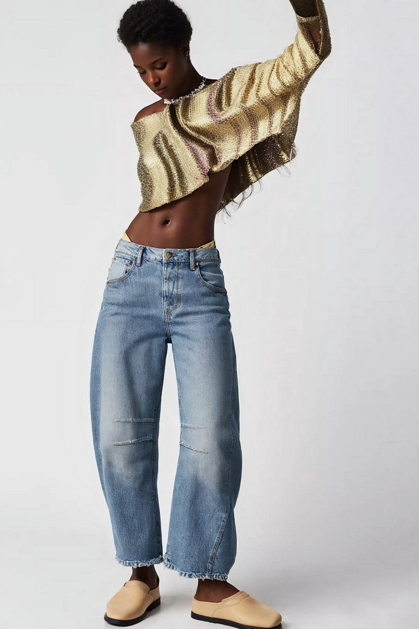 Denim Drift Wide-Leg Pants