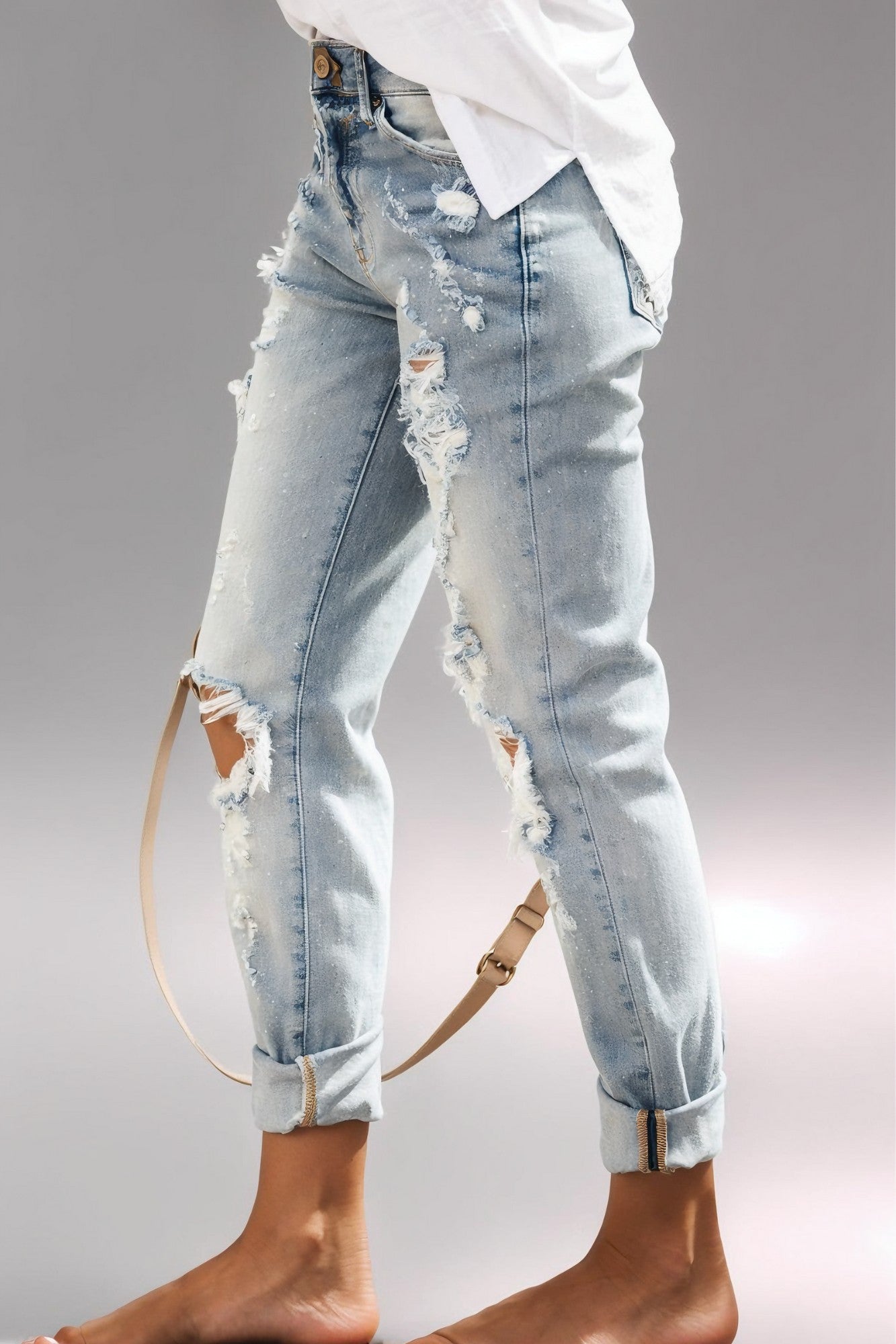 Light Wash Distressed Jeans