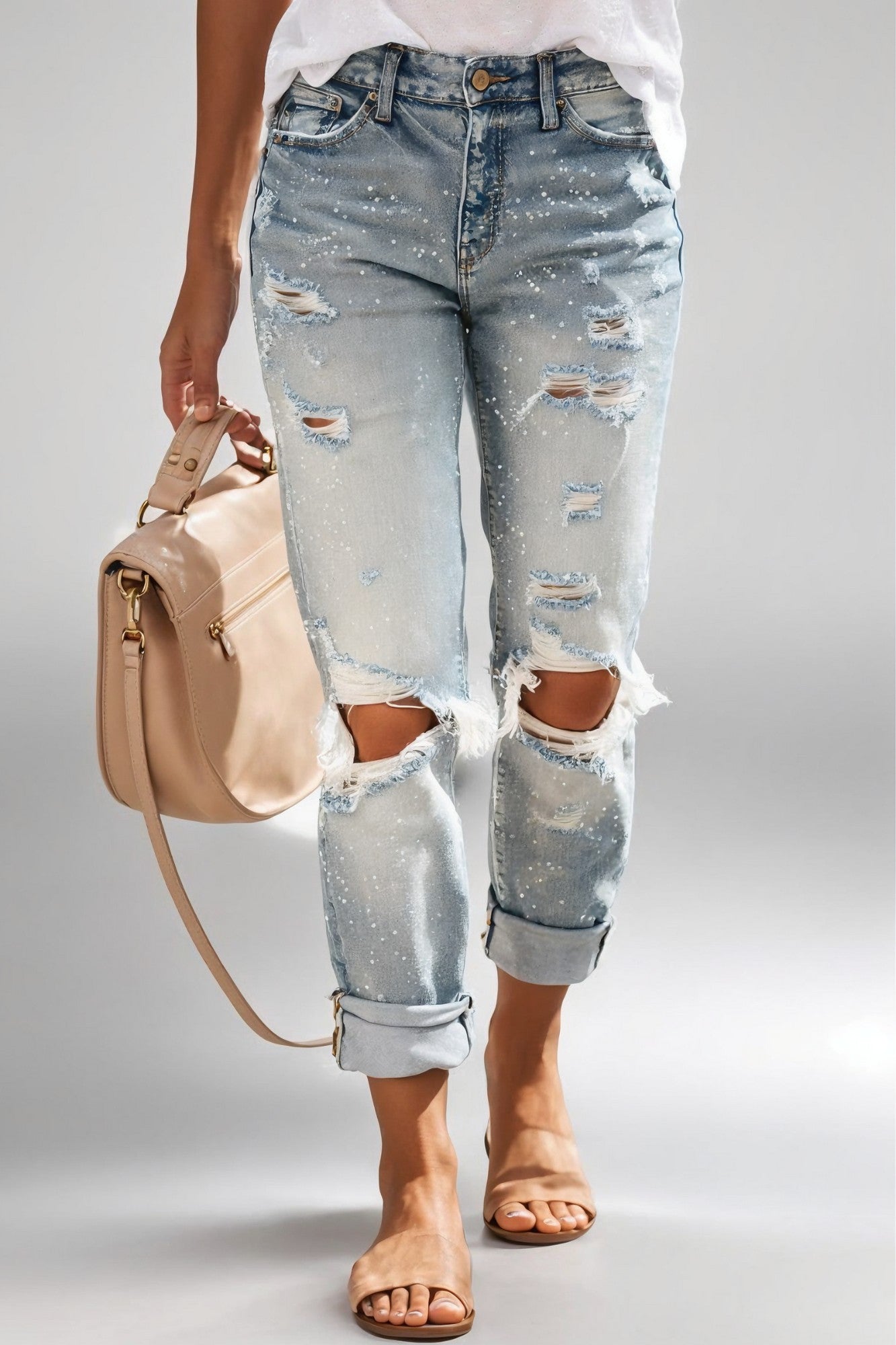 Light Wash Distressed Jeans