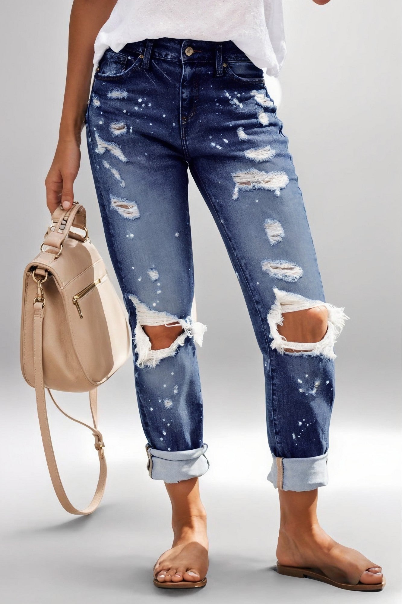 Light Wash Distressed Jeans