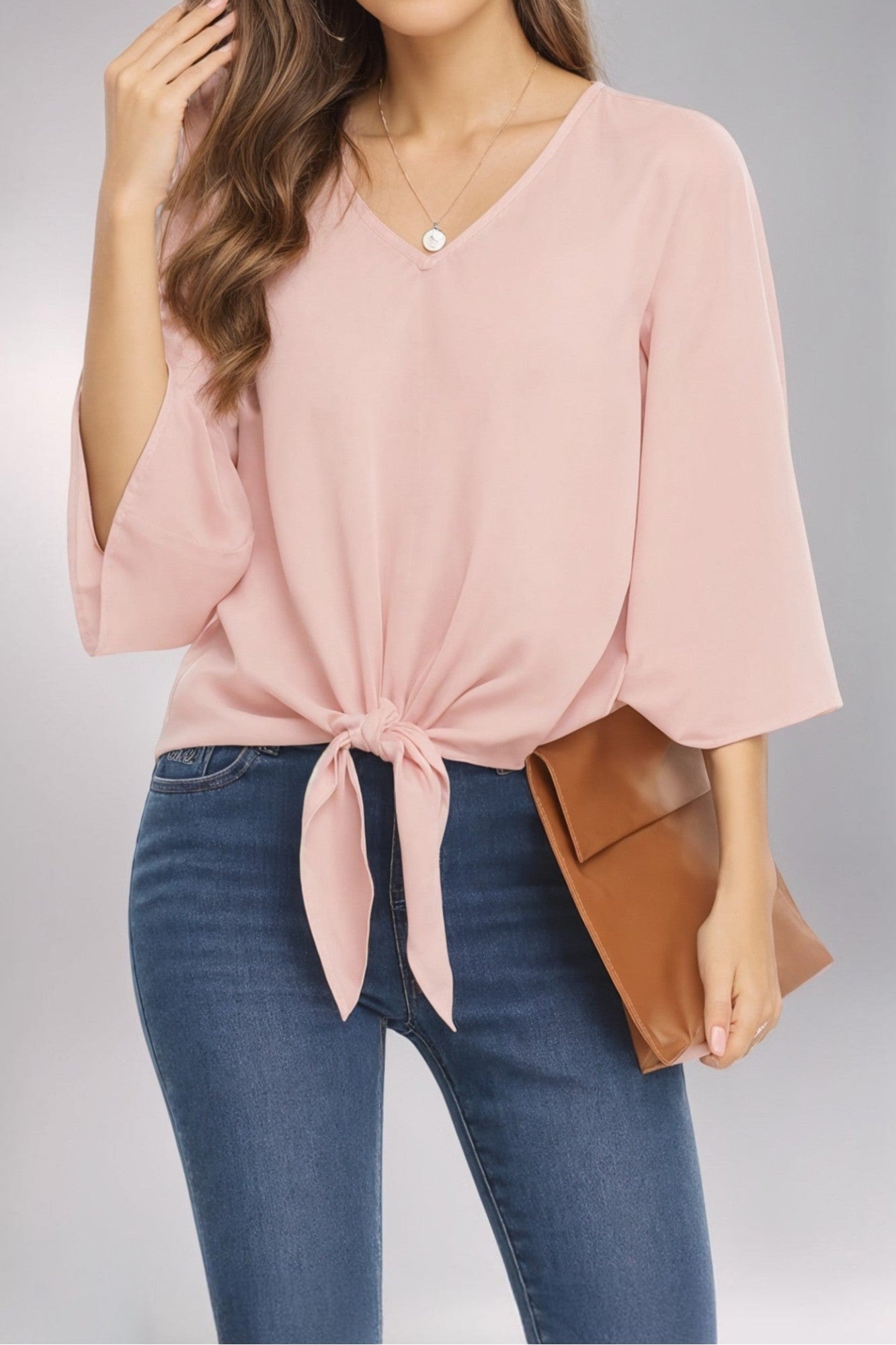 Chiffon shirt with ruffled sleeves