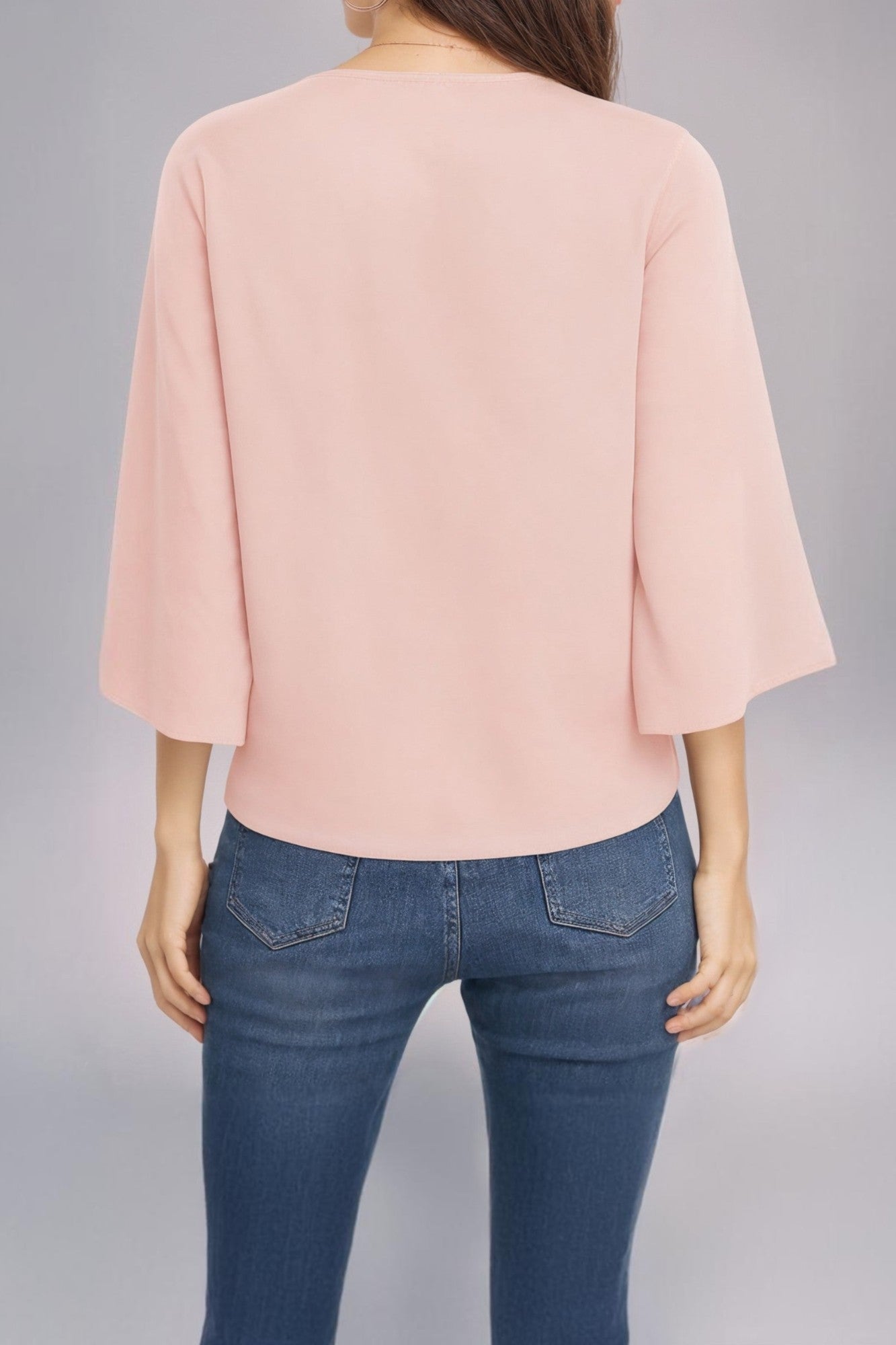 Chiffon shirt with ruffled sleeves