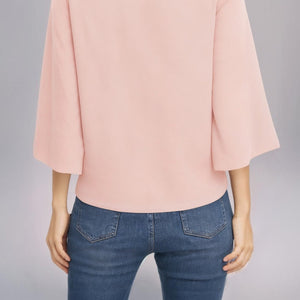 Chiffon shirt with ruffled sleeves