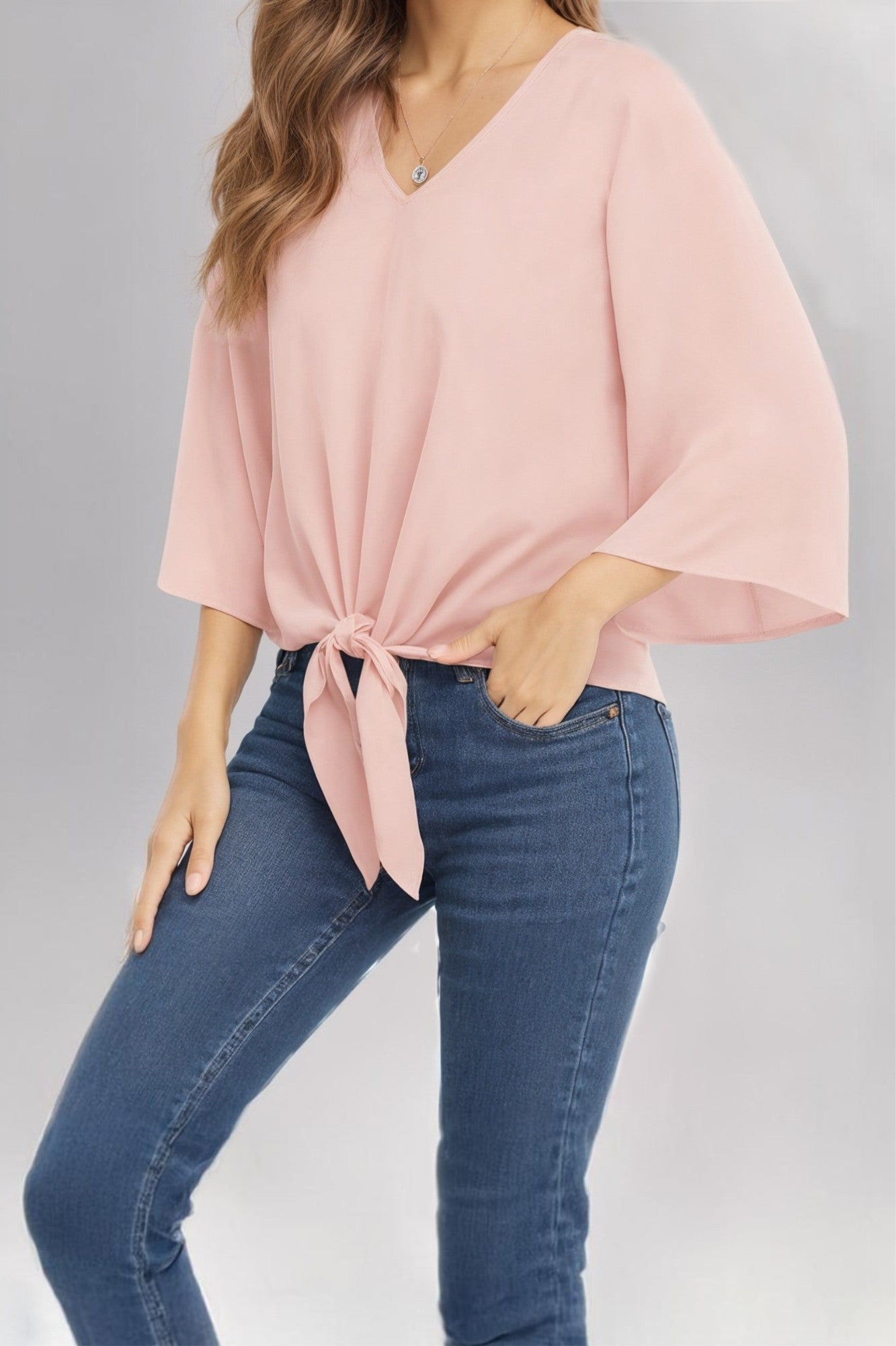 Chiffon shirt with ruffled sleeves