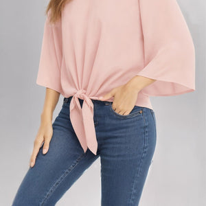 Chiffon shirt with ruffled sleeves