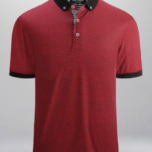 Trendy Men's Ribbed Polo Short Sleeve Shirt