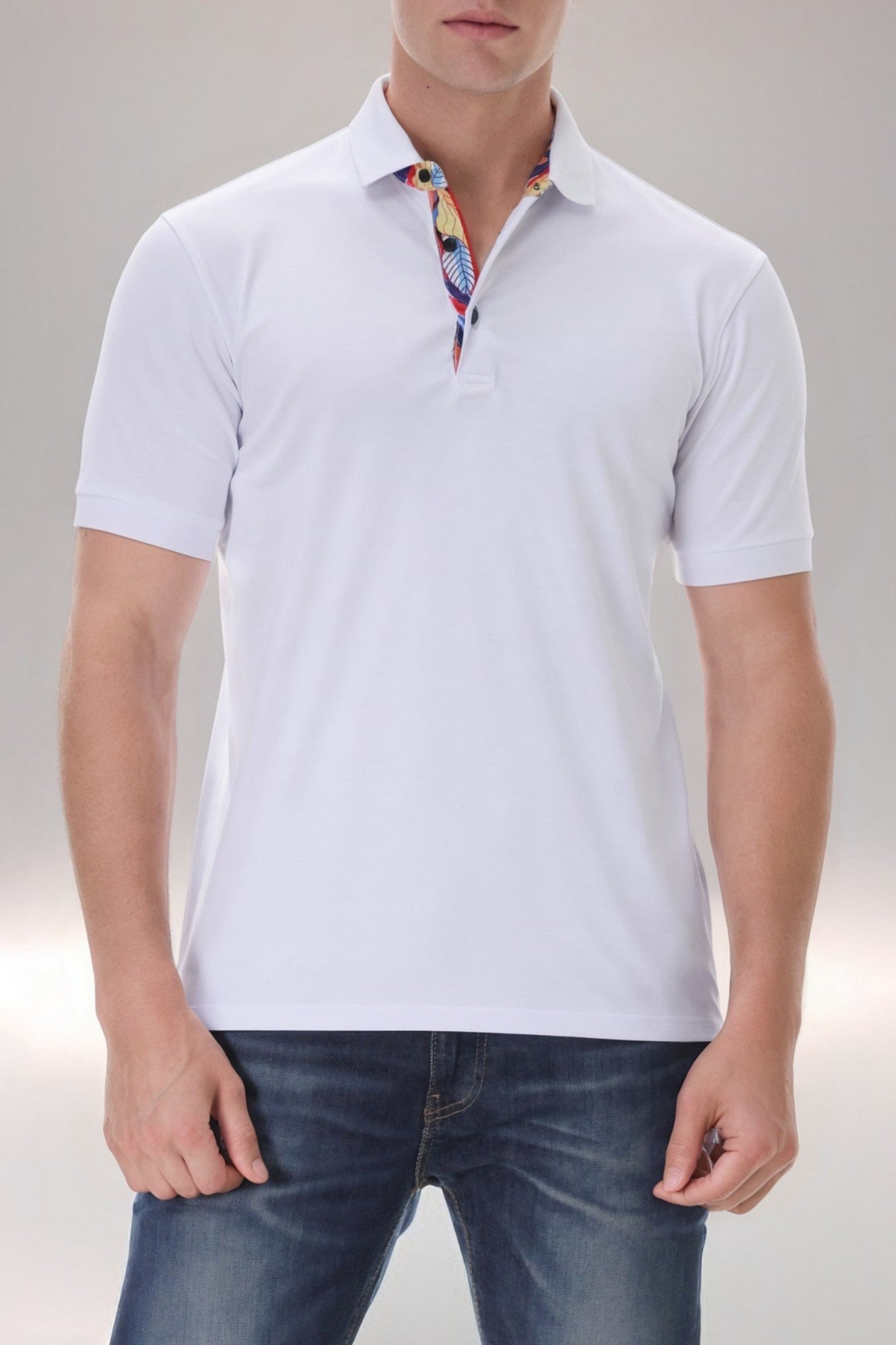 Trendy Men's Ribbed Polo Short Sleeve Shirt