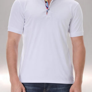 Trendy Men's Ribbed Polo Short Sleeve Shirt