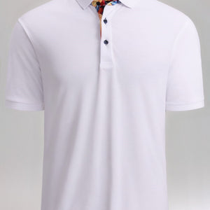 Trendy Men's Ribbed Polo Short Sleeve Shirt