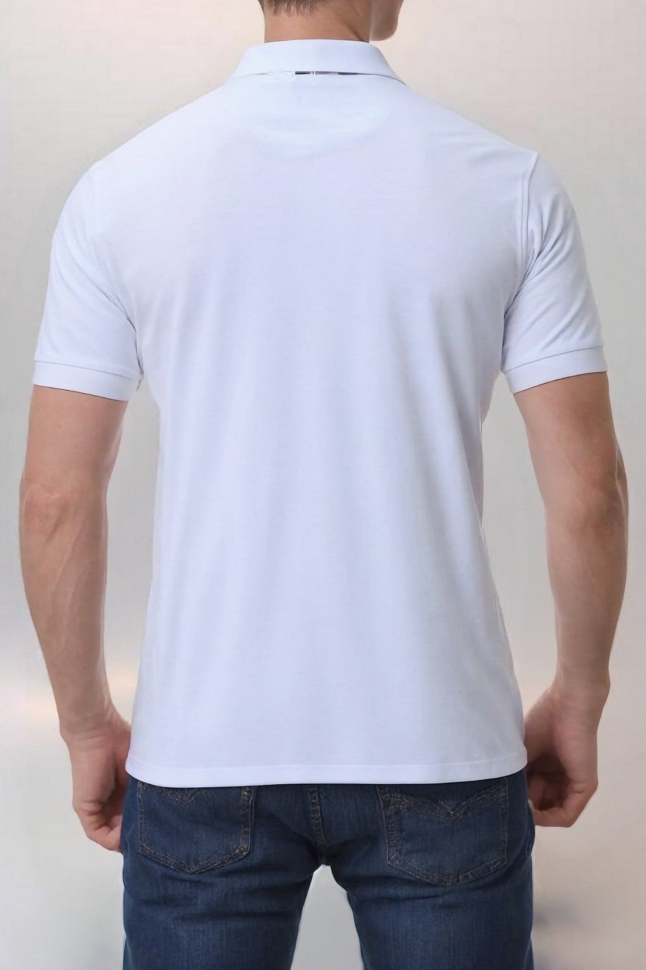 Trendy Men's Ribbed Polo Short Sleeve Shirt